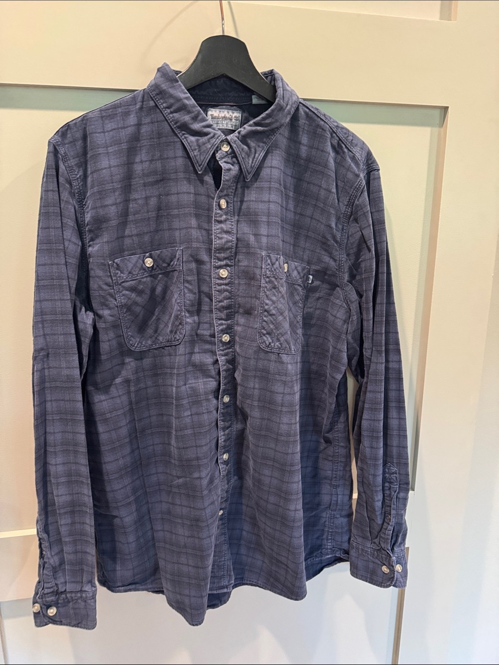Timberland Men's Navy Plaid Button-Down Shirt
